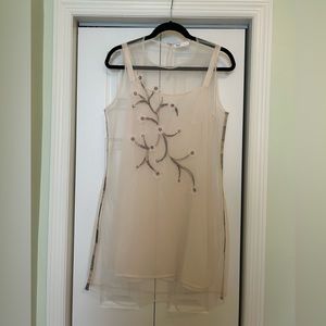 Zara Light Pink Sheath Mini Dress With Beading